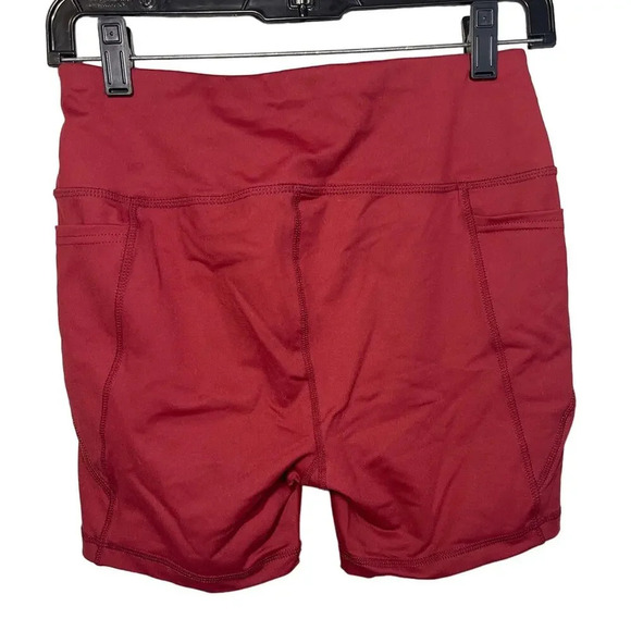 Athletic Works Red Double Pocket Stretch Workout Gym Shorts Women's Size Small - Picture 2 of 3